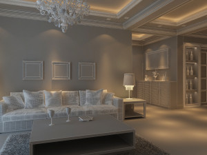 modern living room 3D Model