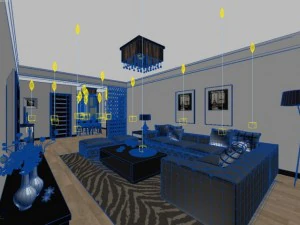 living and dining room 01 3D Model