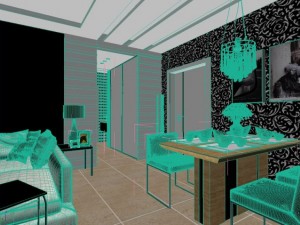 living  dining room 02 3D 모델