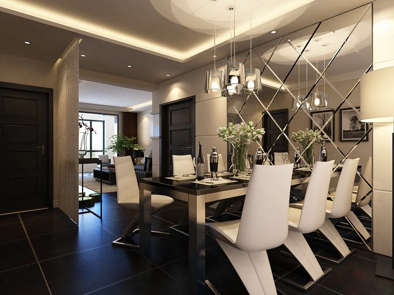 high quality living  dining room 03 3D Model .c4d .max .obj .3ds .fbx .stl .blend 