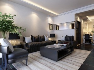 high quality living  dining room 03 3D Model