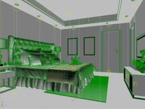 bedroom or hotel room 02 3D Model