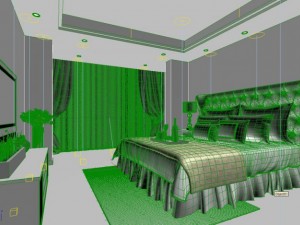 bedroom or hotel room 02 3D Model