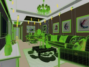 high quality living  dining room 04 3D Модель