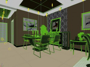 high quality living  dining room 04 3D Модель