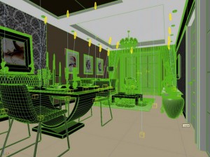 high quality living  dining room 04 3D Модель