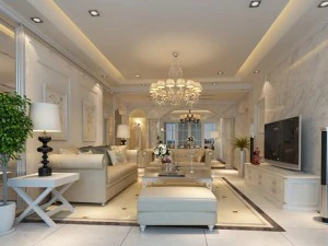 soggiorno-sala da pranzo di alta qualità 05 Modello 3D