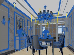 high quality living  dining room 05 Modello 3D