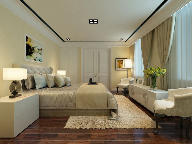 bedroom or hotel room 04 3D Model .c4d .max .obj .3ds .fbx .stl .blend 