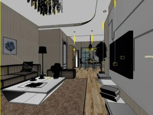 living  dining room 08 3D Model