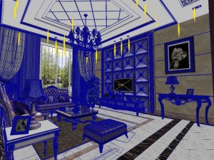 living room scene 09 Modèle 3D