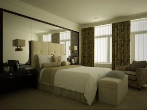 yatak odası veya otel odası 06 3D Model