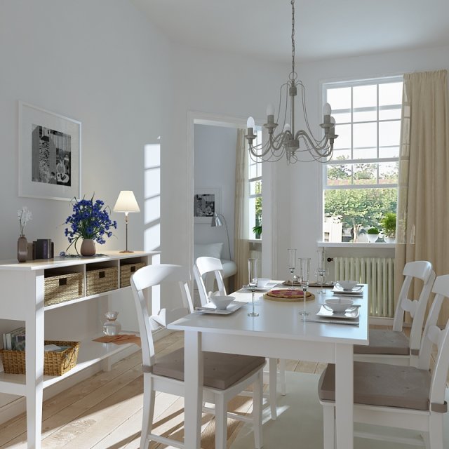 dining room photoreal 3D Model .c4d .max .obj .3ds .fbx .stl .blend 