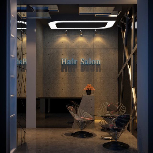 hair salon 3Dモデル .c4d .max .obj .3ds .fbx .stl .blend 