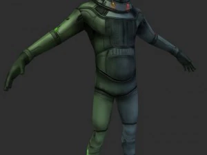 low poly sci fi character 3D Model