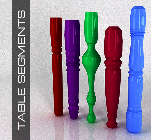 table segments pack 1 3D Model .c4d .max .obj .3ds .fbx .stl .blend 