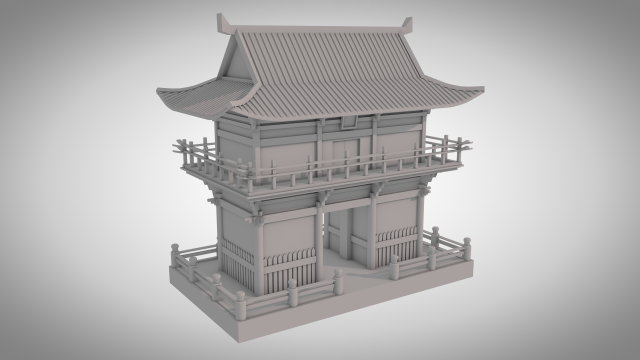 muroji temple clay render 3D Model .c4d .max .obj .3ds .fbx .stl .blend 