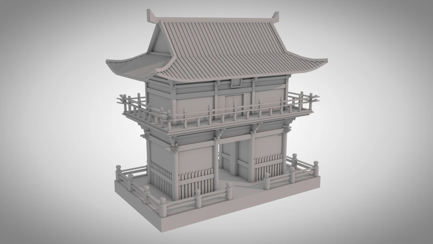 muroji temple clay render 3D Model .c4d .max .obj .3ds .fbx .stl .blend 
