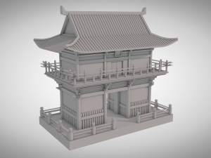 muroji temple clay render Model 3D