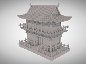muroji temple clay render 3D Model