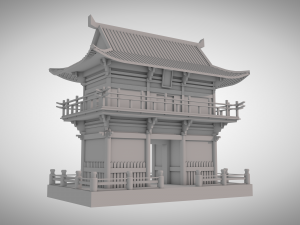 muroji temple clay render 3D Model