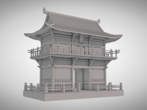 muroji temple clay render 3D Model