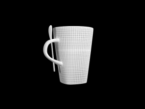 coffee cup with a spoon Modelo 3D