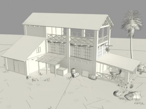 hut house old house for 3d  gaming Modello 3D