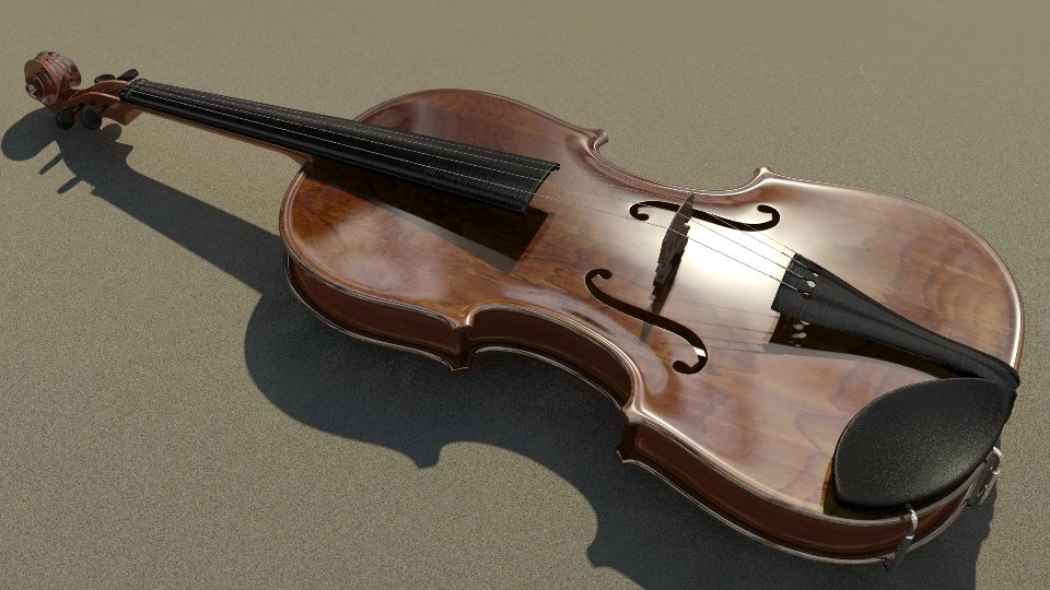 violino Modello 3D .c4d .max .obj .3ds .fbx .stl .blend 