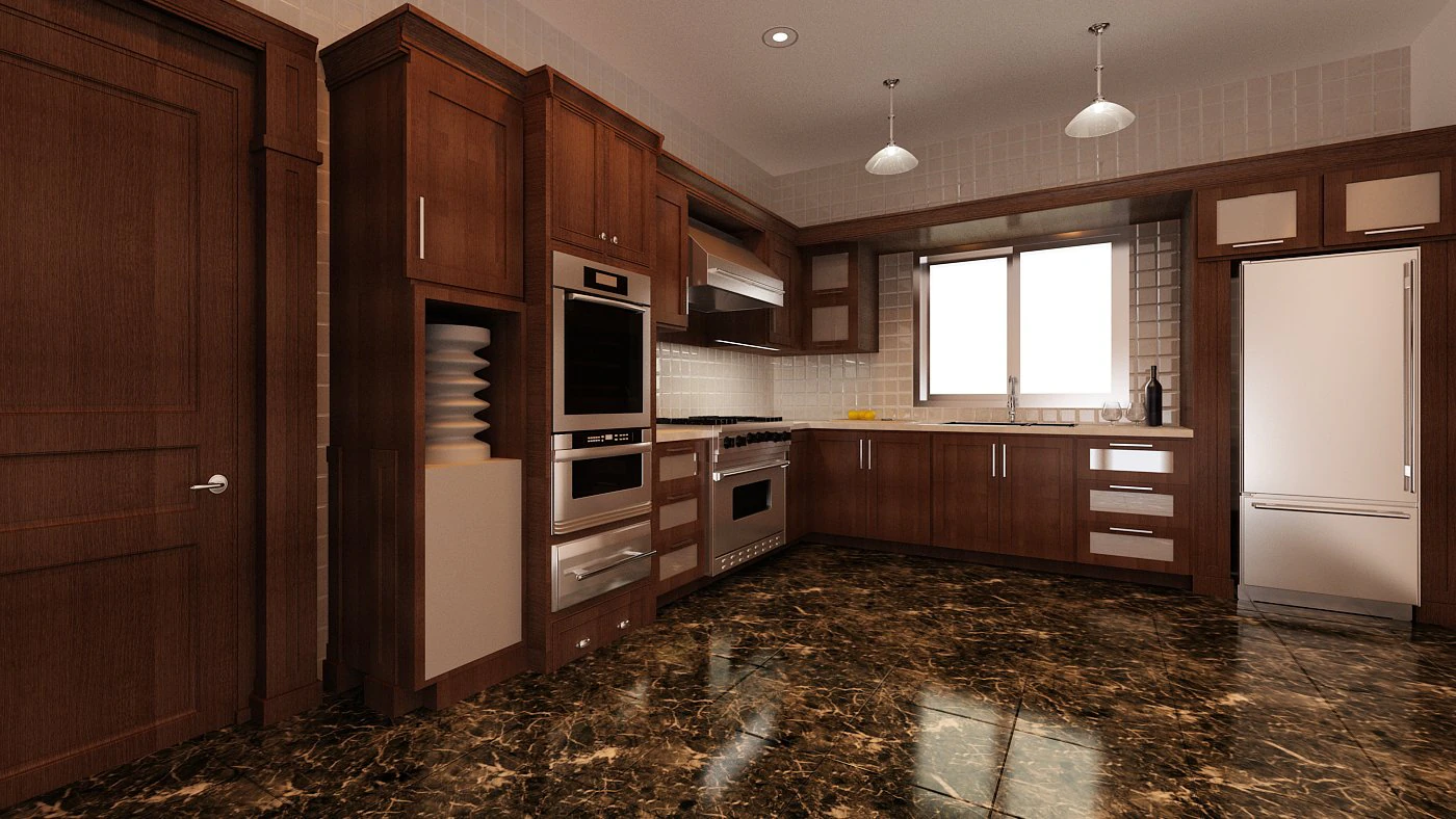 contemporary kitchen 3D Model .c4d .max .obj .3ds .fbx .stl .blend 