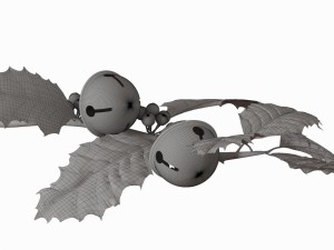 christmas jingle bell branch Modelo 3D