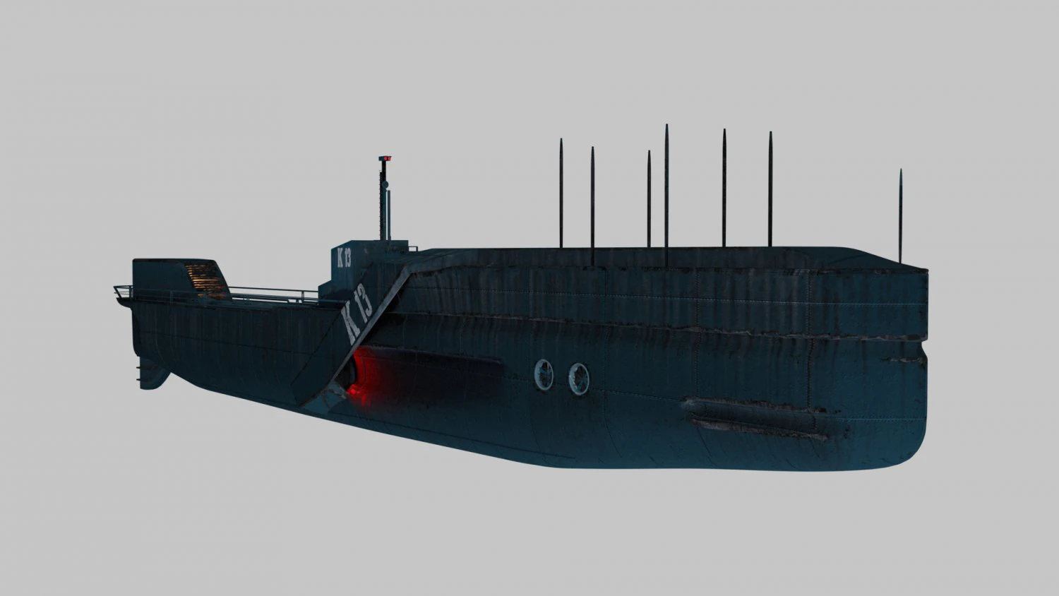 military submarine 3D Model .c4d .max .obj .3ds .fbx .stl .blend 