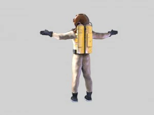 underwater scooter with diver 3D Model