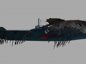 submarine camouflaged with fish skin - queen of depths 3D Model