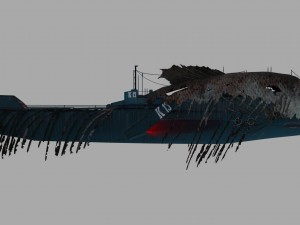 submarine camouflaged with fish skin - queen of depths 3D मॉडल