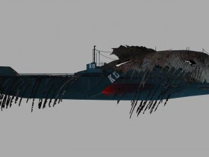 submarine camouflaged with fish skin - queen of depths 3D Model