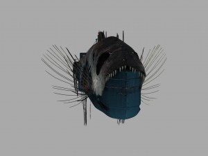 submarine camouflaged with fish skin - queen of depths 3D मॉडल