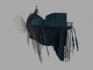submarine camouflaged with fish skin - queen of depths 3D मॉडल