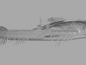 submarine camouflaged with fish skin - queen of depths 3D मॉडल
