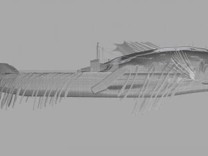 submarine camouflaged with fish skin - queen of depths 3D Model