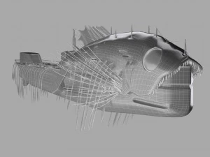 submarine camouflaged with fish skin - queen of depths 3D Model