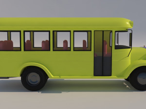 cartoon school bus 3D-Modell