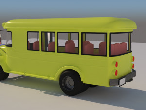 cartoon school bus 3D-Modell