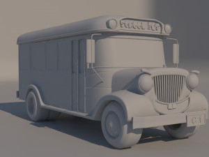 cartoon school bus 3D-Modell