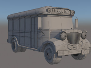 cartoon school bus 3D-Modell
