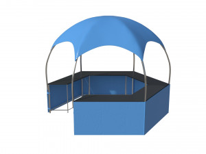 Hemisphere marketing hexagonal tent Model 3D