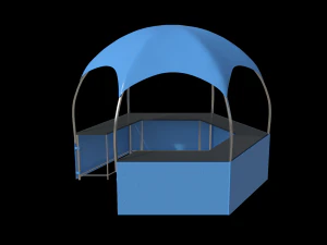 Hemisphere marketing hexagonal tent 3D Model