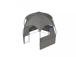 Hemisphere marketing hexagonal tent 3D Model