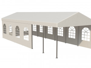 Wedding party tent with windows 3D Model