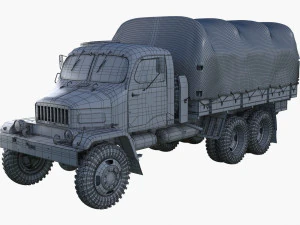Praga V3S military truck Czechoslovakia 3D Model